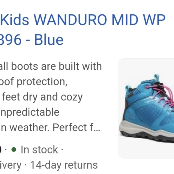 Keen Vibrant Blue Hiking Boots with Pink Accents - Picture 7 of 7